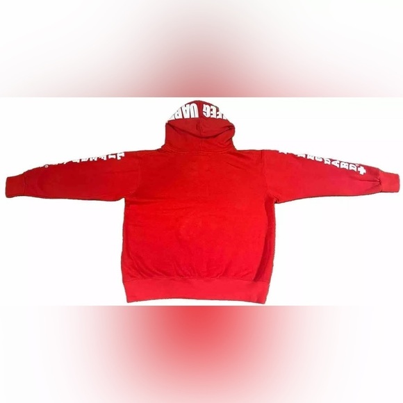 Lifeguard Licensed Hoodie Sweatshirt Mens Medium Red Miami Beach Spell Out Print - Picture 3 of 5